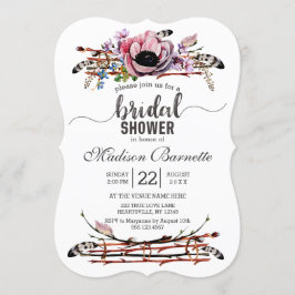 Invitación a la ducha con flores de la Moda Boho R