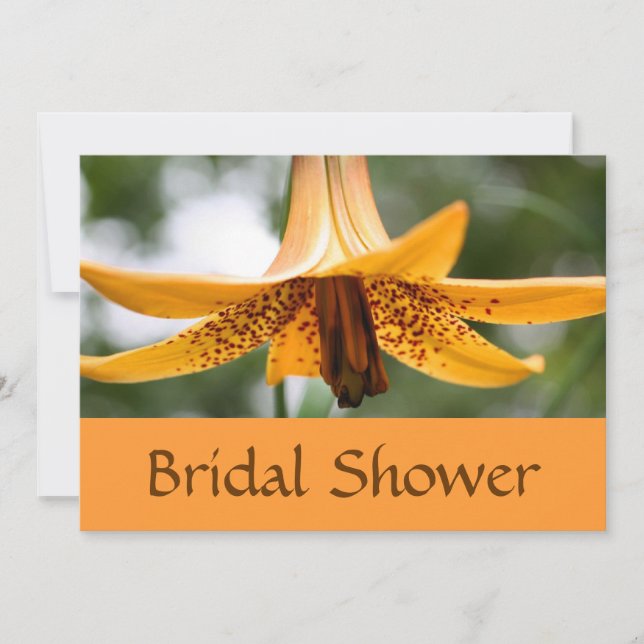 Invitación a la ducha con flores de la Naranja Lil (Anverso)