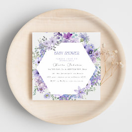 Invitación a la ducha con flores de Lilac púrpura