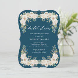 Invitación a la ducha con flores de marfil