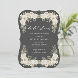 Invitación a la ducha con flores de marfil