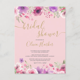 Invitación a la ducha con flores de prado