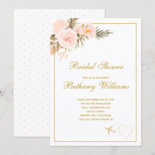 Invitación a la ducha con flores de viaje de Rubor