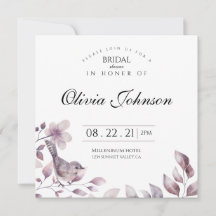 Invitación a la ducha con flores para las novias