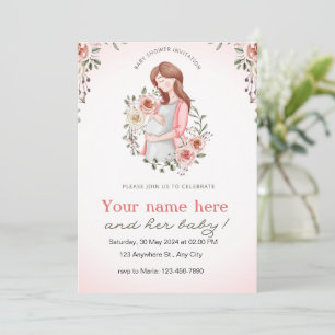 Invitación a la ducha con flores para mujeres emba