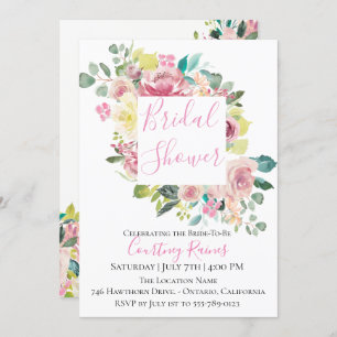 Invitación a la ducha con flores Pastel Summer