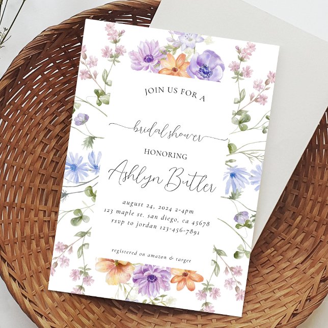 Invitación a la ducha con flores salvajes acuática (Subido por el creador)