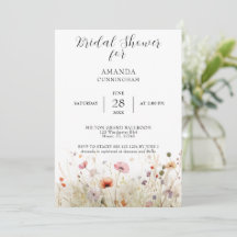 Invitación a la ducha con flores salvajes de prima