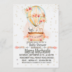 invitación a la ducha con globo aerostático