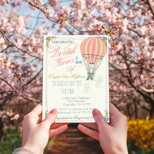 Invitación a la ducha con globo aerostático.