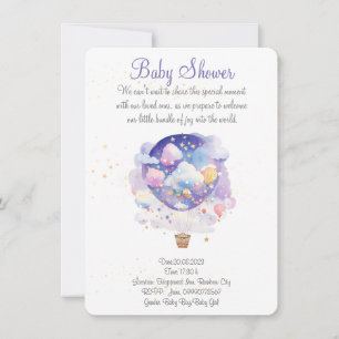 Invitación a la ducha con globo de aire. fiesta de