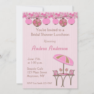 Invitación a la ducha con linterna rosada