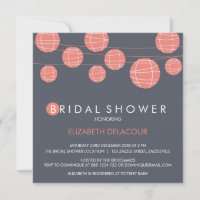 Invitación a la ducha con linternas de papel chino