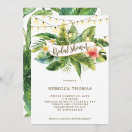 Invitación a la ducha con luces tropicales de la s