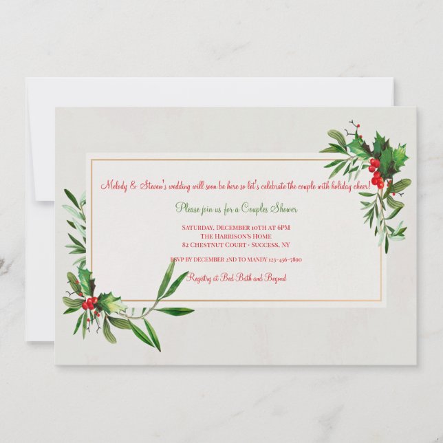 Invitación a la ducha con marco holly (Anverso)