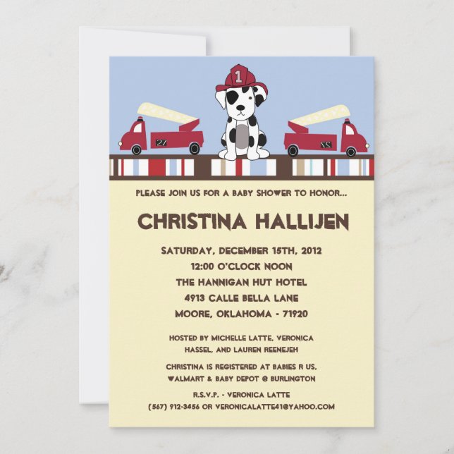 Invitación a la ducha con motor de fuego Nojo las  (Anverso)