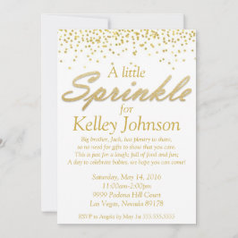 Invitación a la ducha con rociador de bebé dorado