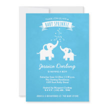 Invitación a la ducha con rociador de bebé elefant