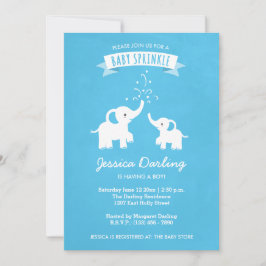 Invitación a la ducha con rociador de bebé elefant