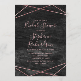 Invitación a la ducha con Rosa de oro de mármol ne