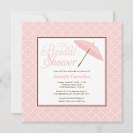Invitación a la ducha con sombrilla rosa Bonito