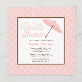 Invitación a la ducha con sombrilla rosa Bonito