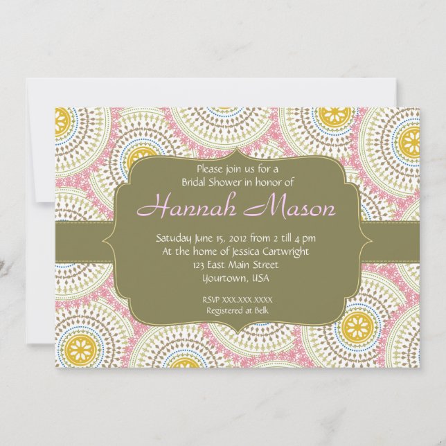 Invitación a la ducha con spray rosa (Anverso)