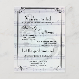 Invitación a la ducha con tema musical