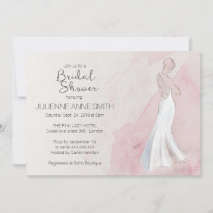 Invitación a la ducha con traje de novia de color