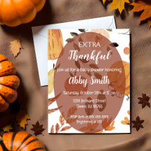Invitación a la ducha de Acción de Gracias extra a