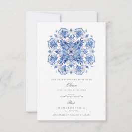 Invitación a la ducha de agua de color mediterráne