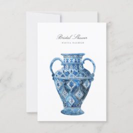 Invitación a la ducha de agua de color mediterráne