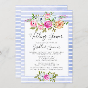 Invitación a la ducha de agua floral moderna