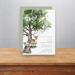 Invitación a la ducha de animales de bosque de Woo