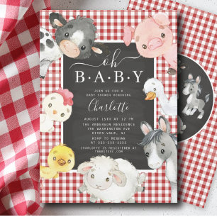 Invitación a la ducha de animales de granja