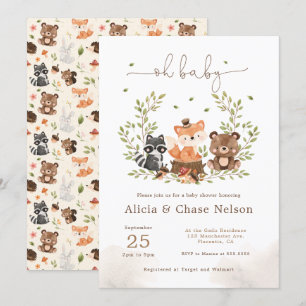 Invitación a la ducha de animales de Woodland