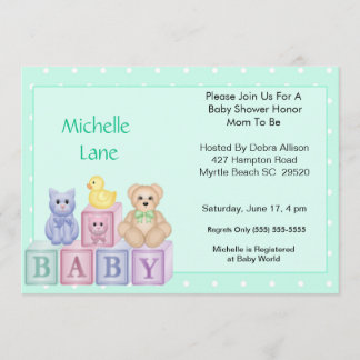 Invitación a la ducha de Baby Blocks