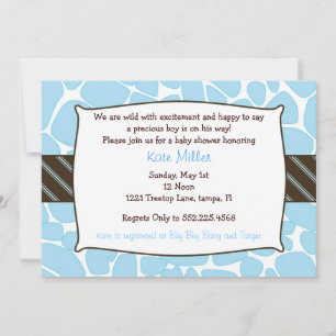 Invitación a la ducha de Baby Boy Girafa