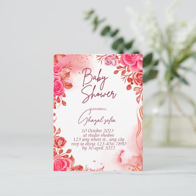 invitación a la ducha de bebé (Anverso de pie)