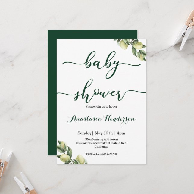 Invitación a la ducha de bebé (Anverso/Reverso In Situ)