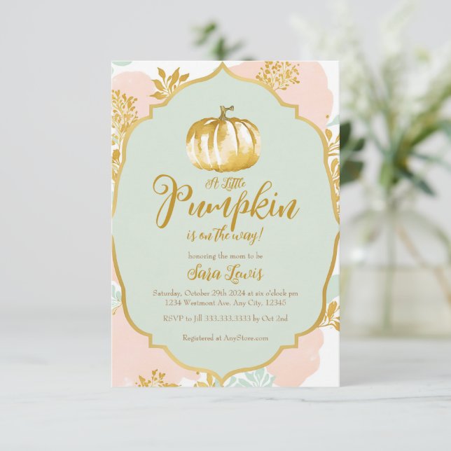 Invitación a la ducha de bebé (Anverso de pie)