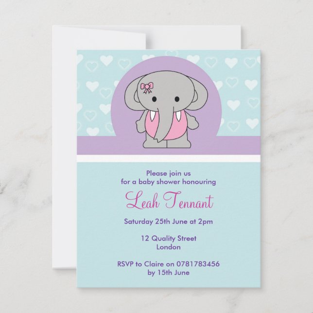 Invitación a la ducha de bebé (Anverso)