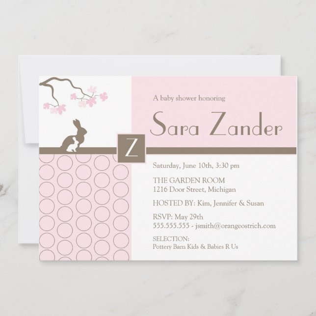 Invitación a la ducha de bebé (Anverso)