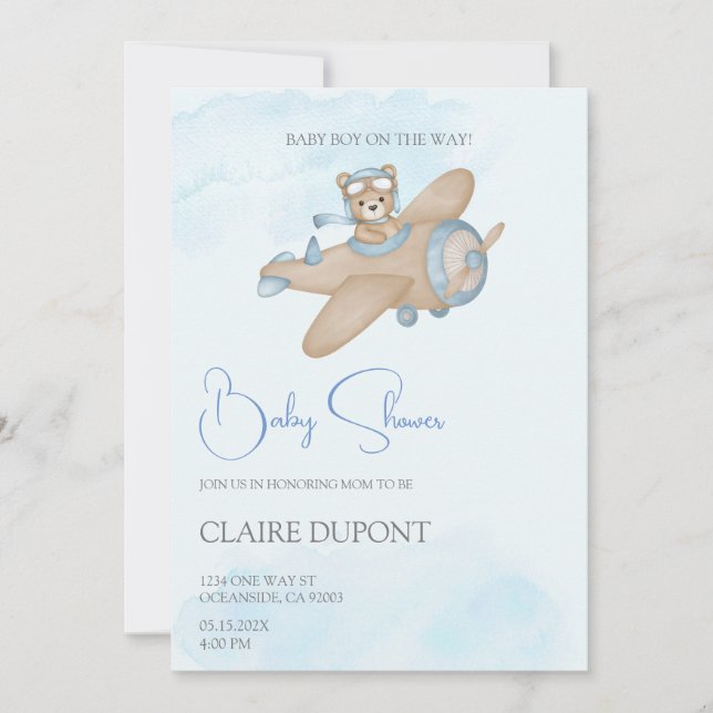 Invitación a la ducha de bebé (Anverso)