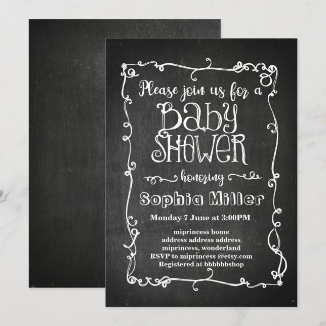 invitación a la ducha de bebé a bordo (Anverso / Reverso)