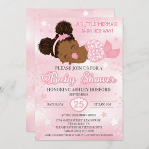 Invitación a la ducha de bebé afroamericana