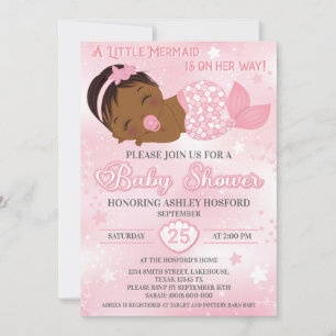 Invitación a la ducha de bebé afroamericana