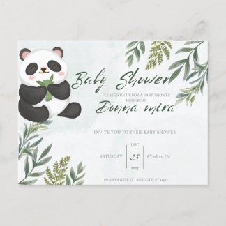 invitación a la ducha de bebé, animal, panda