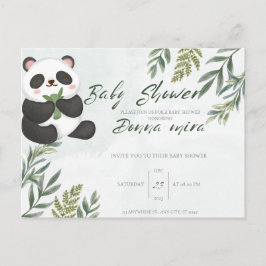 invitación a la ducha de bebé, animal, panda