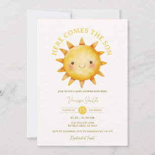 Invitación a la ducha de bebé Aquí viene el hijo